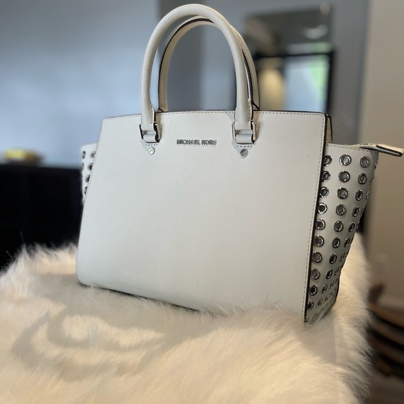 Michael Kors White Satchel with Silver Accents - Picture 4 of 4